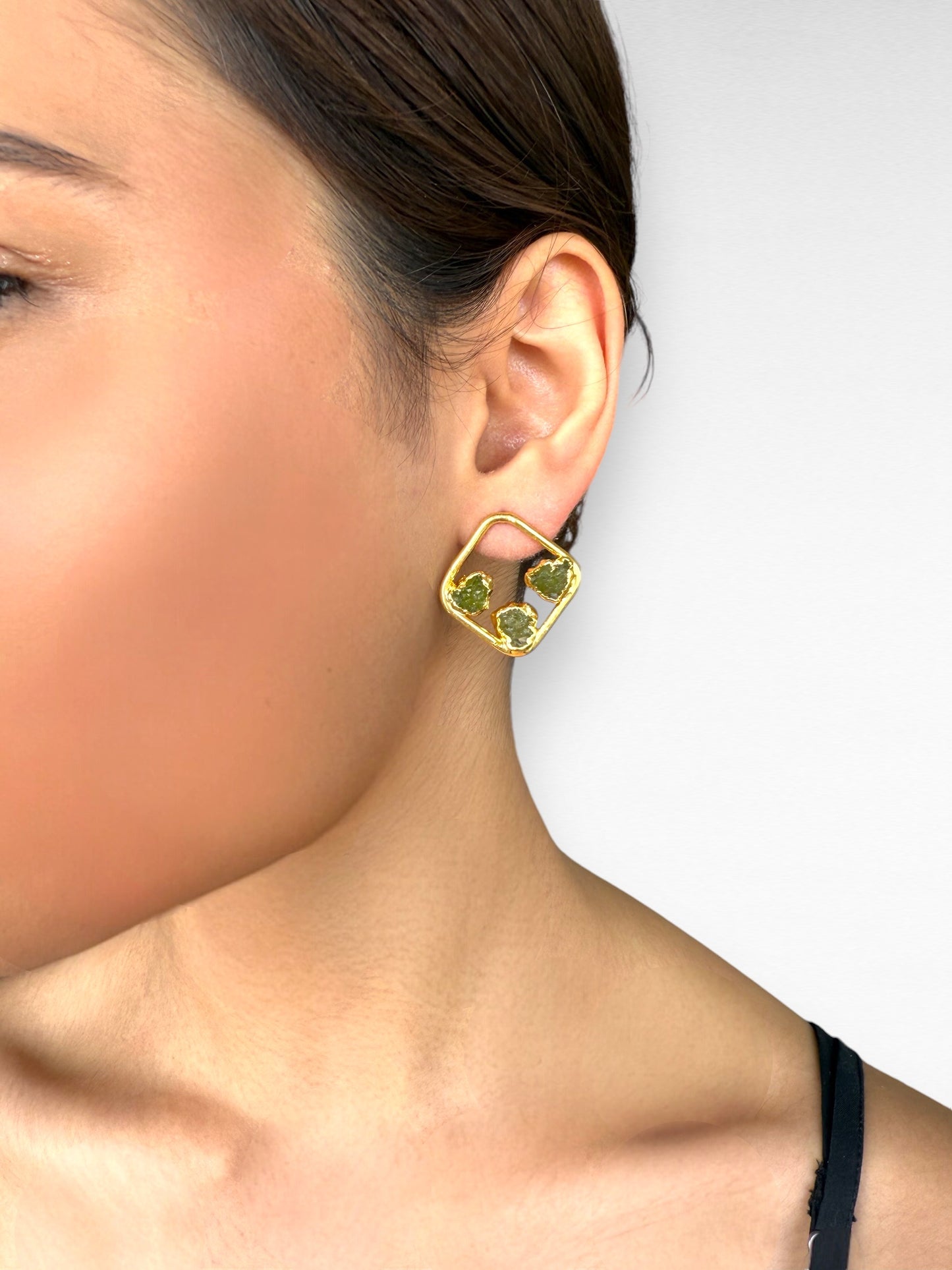 Sage Square Earrings